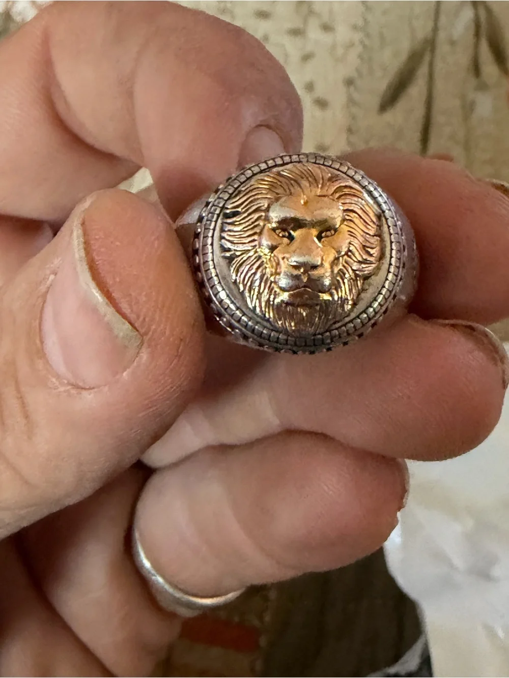 Effy Lion Emblem Two-Tone Men's Signet Ring - Gold & Sterling Silver